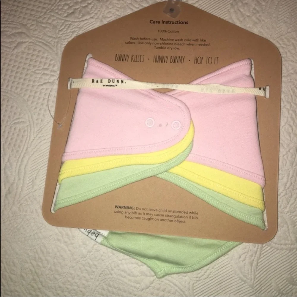 Rae Dunn Baby Girl Bibs Easter NWT